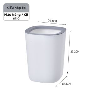 Thùng Rác Nắp Đậy Kiểu Nhấn Cho Bếp Phòng Khách Phòng Tắm Thiết Kế Đơn Giản