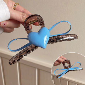 Large Size Shark Clamp Womens Hair Accessories Heart Butterfly Knot Design Fashionable Original Creation Fresh out Design