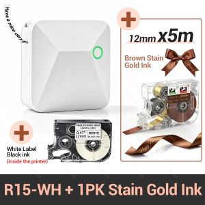 Marklife R15 Mini Portable Label Printer Thermal Transfer Pocket Label Maker With Long Life Paper POLYESTER Gift-wrapping Ribbon