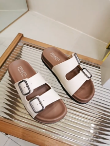 Women Double Adjustable Buckle Slides Thick Sole Non Slip Casual Sandals Home Outdoor Tsinelas