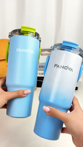 SAMONO Tumbler Hot and Cold Stainless Steel Vacuum Flask Coffee With Straw and Large Capacity 900ml BTE41206