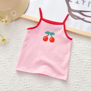 Áo Ba Lỗ Lụa Băng Mỏng Mùa Hè Cho Bé Gái Áo Ba Lỗ Không Tay Mỏng Áo Ba Lỗ Lót Cotton Pha Trộn Cho Bé Gái Từ 1-7 Tuổi