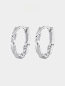 Unique Twist Zircon Hoop Earrings Womens Minimalist Earring Summer Fashion Jewelry Lightweight Luxury Sensation Ear Decor