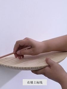 Self Adhesive Semi-Circle Solid Wood Wall Shelf
