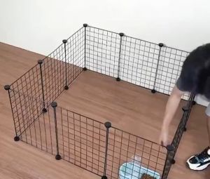 Doraemon Kandang Kucing Kandang Anjing Pagar Kucing Anjing Pet Cage Pagar Besi DIY