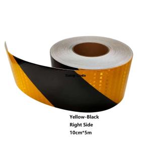 5M Yellow-Black Reflective Hazard Tapes PVC Diagonal Reflective Safety Reflectors Strong Adhesive Stickers For Construction Site