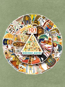 100 Miếng Dán PVC Chống Thấm Nước Di Động Hình Ngôi Mộ Pharaoh Khải Sáng Tạo Trang Trí Túi Xách Máy Tính Xách Tay Máy Tính Để Bàn Túi Đựng Đồ Uống Journal