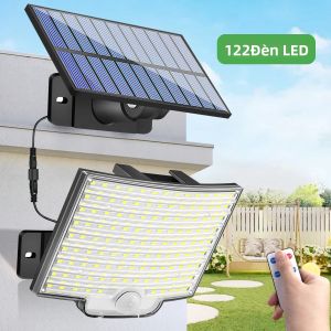 Đèn Năng Lượng Mặt Trời LED 106/122 Ngoài Trời Có Cảm Biến Chuyển Động IP65 Chống Nước 120 °   Đèn Tường Năng Lượng Mặt Trời Góc Chiếu Sáng - Đèn Chiếu Sáng Khẩn Cấp Chạy Bằng Năng Lượng Mặt Trời