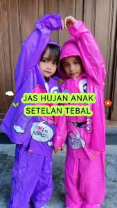 Jas Hujan Anak Kido 4-7 Tahun - Jas Hujan Anak Jaket Celana plus Tas Kiddo Kido - Jas Hujan Anak Indoplast - Jas Hujan Anak Jaket Celana Murah - Warna Random