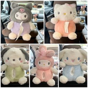 Bandai | Cartoon Anime Hanging Type Car Tissue Bag Kuromi My Melody Hello Kitty Creative Tissue Box Bedroom Girly Home Living Room