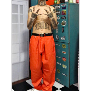 Chicano Hiphop Workwear Pants Straight Leg Skateboard Street Dance West Coast Gangsta Casual Cotton Trousers for Teens