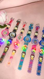 Jam Tangan Anak Karakter Labubu Lucu Dengan Tali Lampu LED - Desain Monster Labubu Tali Silikon