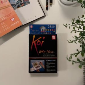 Cat Air Sakura Koi Watercolor 24 Pocket Field Sketch Box