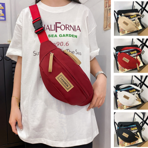 Korean Ins Crossbody Bag Men Women Lightweight Simple Shoulder Bag Oxford Cloth Chest Bag Casual Fashion Sling Bag Adjustable Messenger Bag