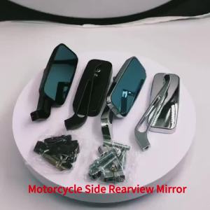 Motorcycle Mirrors HD Blue Glass Handlebar Rear View Mirrors Universal For Honda Yamaha Kawasaki Sportster 8mm 10mm Side Mirror