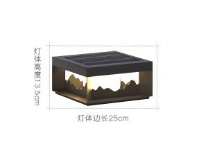 Elegant Design Solar Pillar Light Waterproof Outdoor Wall Post Lamp for Villa Courtyard Garden Gate