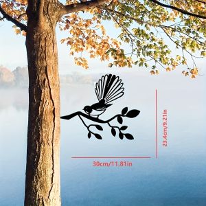 CIFbuy | CIFBUY Iron Art Garden Stake Fantail Bird Tree Branch Outdoor Yard Art Decor Personalized Metal Lawn Ornament Landscape Decorati