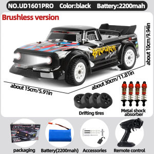 UDRC UD1601 UD1601PRO 1/16 Brushless RC Car 60km/h High Speed Off-Road Drift Racing Car ESP  RTR Toy Gift for Boys Adults