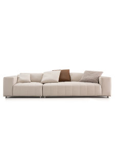 Luxury Hand-dyed Leather Sofa Straight Arrangement