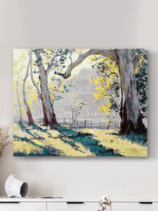 Digital DIY Hand-Painted Landscape Forest Mountain Stress Relief Art Drawing Color Filling Oil Painting Home Decor Canvas