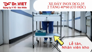 Xe đẩy DCG-35 - 2 tầng 40x60 (Có Hộc)