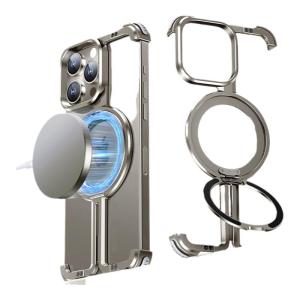 xilixili | Invisible Magnetic Apple 15Promax Phone Case Anti-Fall Shockproof Unique Design Bracket Invisible Shock Absorption Magsafe