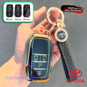 car keychain for Toyota gold edge keychain  key case for Majesty Alphard Vellfire Sienta key case for Toyota car smart key case