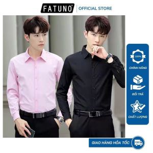 Áo sơ mi tay dài nam FATUNO chất vải cotton lụa mát mịn chống nhăn