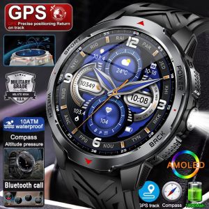 Outdoor GPS Positioning Mens Smart Watch 1100 mAh Battery 3ATM Waterproof Compass Health Monitoring Bluetooth Call Smartwatches