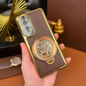 Ultra-Thin Electroplated Wealth Brining Top Mobile Phone Case with Stand for Honor 70 80 90 pro Business Style Full Cover Protection