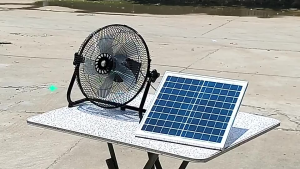 Free Solar Panel🔥12 inch kipas solar Strong wind solar fan Upgrade Aluminium Leaf Floor fan super endurance solar fan