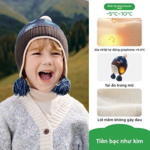 Kocotree | Mũ Len Bảo Vệ Tai Cho Trẻ Em Kích Cỡ Trung Lớn