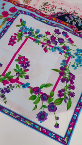 Linaria (6/12 pack) Elegant Womens Handkerchief Portable Square Printed Cotton Pocket Square Scarf Floral Pattern Pure Cotton Soft Comfortable Sweat-Absorbing 43x43CM