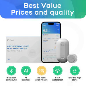 Ottai CGM Continuous Glucose monitor 4Sets 24h Real-time Continuous Glucose Monitoring Sensor Blood Glucose Monitor