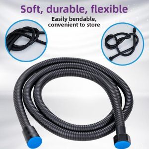 Stainless Steel Black Universal Shower Head Hose
