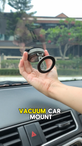 CURIO Vacuum Car Mount - Magnetic Car Phone Holder Dashboard Windscreen Home (Strong/360 Rotation)