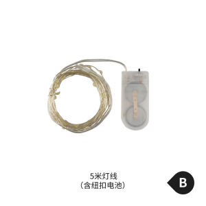 Christmas Tree Gift Led Twine Decoration Small Lighting Chain Ins Birthday and Holiday Spring Festival Copper Wire Light with Digital Candle