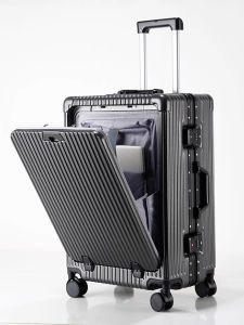 2025 New Multi-Functional Luggage Aluminum Frame Suitcase Fashionable Trendy Travel Bag for Men And Women with Universal Wheels