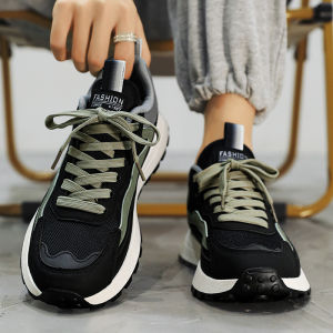 Mens Casual Running Shoes Breathable Mesh Low Top Thick Sole Sports Sneakers for Autumn And Summer Fashionable Dad Shoes