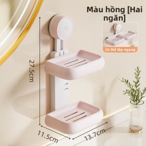 Hayan | Khay Đựng Xà Phòng Treo Tường Không Cần Khoan với Giá Để Đồ Phong Cách Sữa