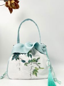 Crossbody Cotton and Linen Retro Fresh Antiquity Bag Han Dynasty Chinese Style Embroidery Handbag Artsy Easiest for Match Messenger Bag Mobile Phone Bag