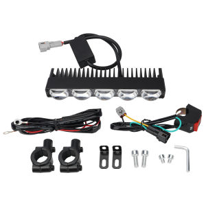 Bộ Đèn LED Làm Việc 5 Bóng Laser Dài Đa Năng Cho Ô Tô Xe Tải Địa Hình ATV UTV Xe Máy Màu Trắng Vàng Có Đèn Flash