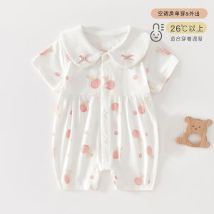 Princess Style Pure Cotton Summer Romper for Baby Girls Short Sleeve Thin Design Cute Baby Outfit Newborn Clothing Set