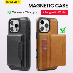 BKWHALE เคสโทรศัพท์กระเป๋าสตางค์แม่เหล็กสำหรับ iPhone 17 Pro Max 17 Air 16 Pro Max 16e 15 Pro Max 14 Max 13 12 11 Pro Max 16 Plus พร้อมที่ยึดกระเป๋าเก็บบัตรแม่เหล็กด้านหลังเคสหนัง