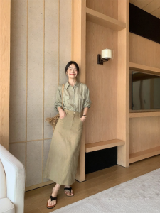 ALOHA LU | Chân Váy A-Line Cạp Cao Kiểu Dáng Retro Thanh Lịch