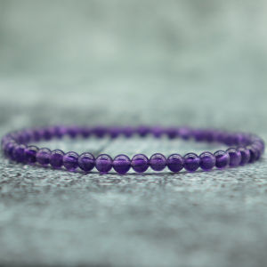 Grade A 100% Natural Amethyst Bracelet Women Valentine Day Gift For Girlfriend 4/6/8/10/12mm Beaded Braslet Casual Accessories