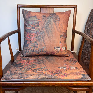 SSJ88 ผ้าพันเก้าอี้สไตล์ญี่ปุ่นแบบดั้งเดิมสำหรับห้องน้ำชา ผ้าฝ้ายลินินแท้ สไตล์วินเทจ สำหรับห้องนั่งเล่น ห้องอาหาร ห้องนั่งเล่น ลายภาพคน