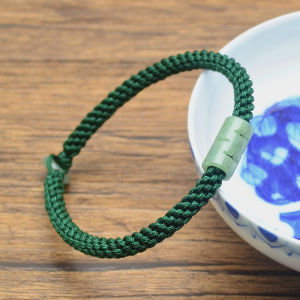 Dây Đeo Tay Chỉ Đỏ Hạt Đổi Vận Ngọc Bích Tự Nhiên Dây Đeo Tay Nam Sinh Dây Đeo Tay Màu Đỏ May Mắn May Mắn Vòng Tay Cặp Đôi Nữ