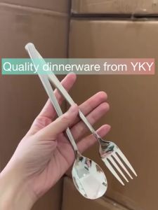 Spoon and Fork Set 12pcs Korean Dinner Cutlery Set Stainless Steel Flatware Spoon Fork Set Flatware Stainless Steel