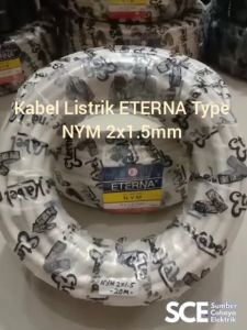 (20 meter) KABEL ETERNA NYM 2x1.5 mm 300/500 V - kawat tembaga tunggal (solid)